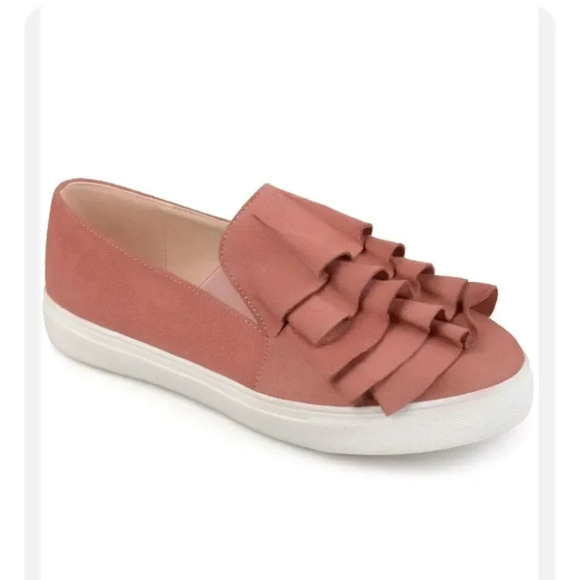JC‎ Journee Collection Mauve Glint Ruffle sneaker Size 6 New - Picture 1 of 7